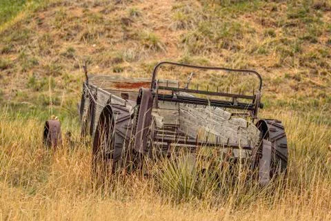 Antique Manure Spreader Foto stock