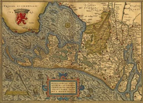 Antique map of holland, Stock Illustration