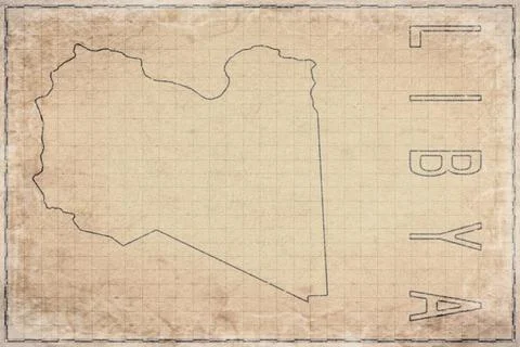 Antique Map of Libya on Aged Paper 写真素材