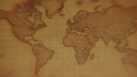 Antique Map Unfolding Animation Video stock 313856855