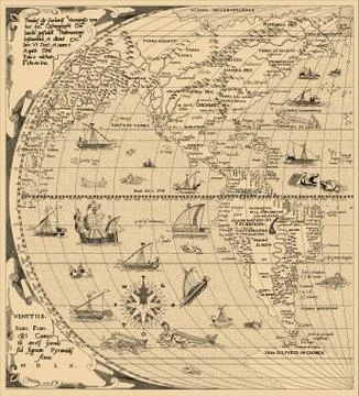 Antique map of the world イラスト素材