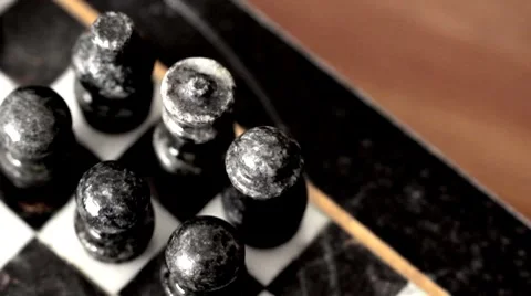 Antique Marble Chess Set Dolly Shot Stock Footage 7906905