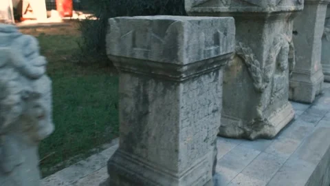 Antique marble stone columns Stock Footage 168822349