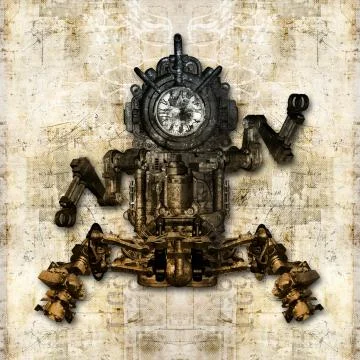 Antique mechanical figure Stock Illustration