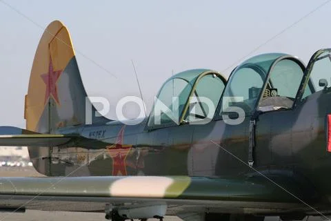 Antique military airplane cockpit Stock Photos