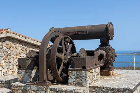 Antique Mining Machine in Buggerru, Sardinia 写真素材