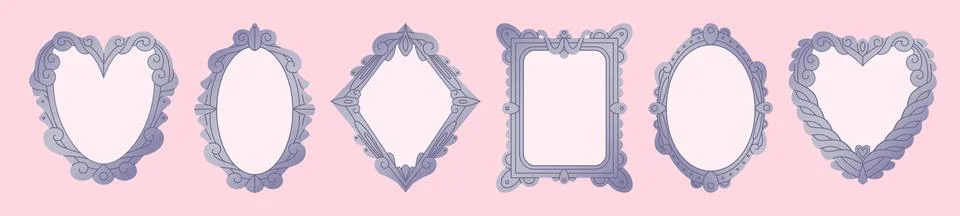 Antique mirror frames set イラスト素材