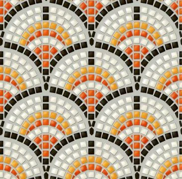 Antique mosaic, seamless vector pattern Stock Illustration