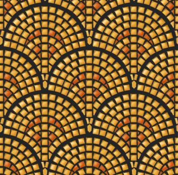 Antique mosaic, seamless vector pattern Stock Illustration