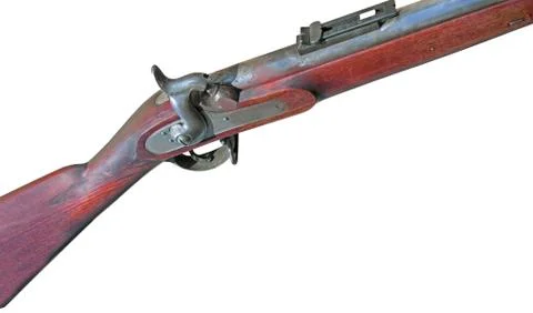 Antique muzzle loading firearm isolated on white Stock Photos
