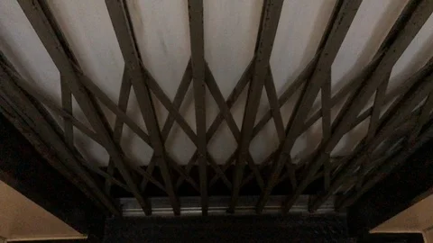 Antique old Elevator perspective descending Stock Footage 119047073