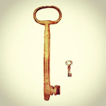Antique Old KEYS, without shadow Foto stock