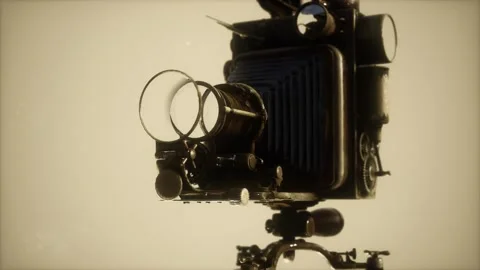 Antique Old retro photo Camera Stock Footage 138095859