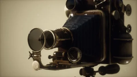 Antique Old retro photo Camera Stock Footage 139675889