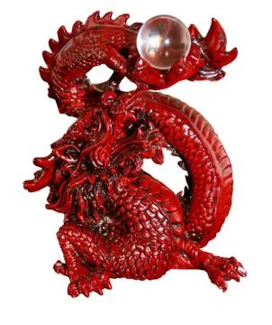Antique orient red dragon Stock Photos
