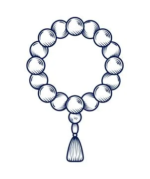 Antique ornament arabic rosary Stock Illustration