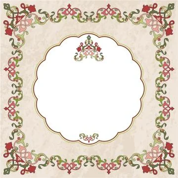 Antique Ottoman borders and frames series fifty two Stock Illustration
