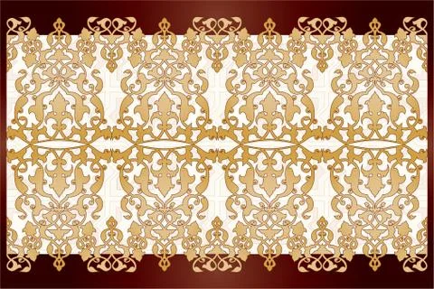 Antique Ottoman borders and frames series fifty five Stock Illustration