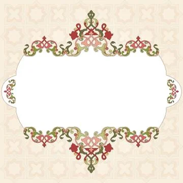 Antique Ottoman borders and frames series sixty nine Stock Illustration