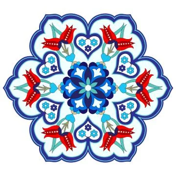 Antique ottoman turkish pattern vector design four Stock Illustration