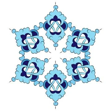 Antique ottoman turkish pattern vector design six Stock Illustration