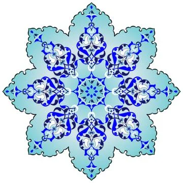 Antique ottoman turkish pattern vector design seven Stock Illustration