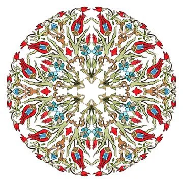 Antique ottoman turkish pattern vector design nine Stock Illustration