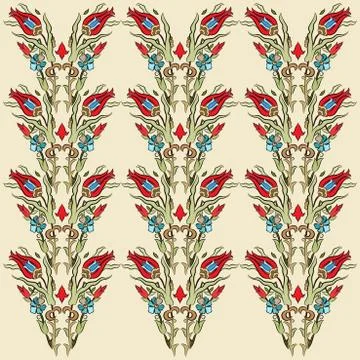 Antique ottoman turkish pattern vector design fourteen Stock Illustration