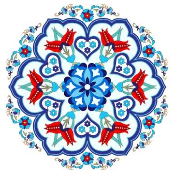 Antique ottoman turkish pattern vector design three Stock Illustration