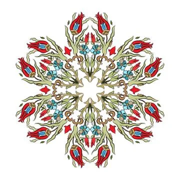 Antique ottoman turkish pattern vector design ten Stock Illustration