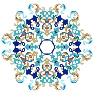 Antique ottoman turkish pattern vector design twenty one Stock Illustration