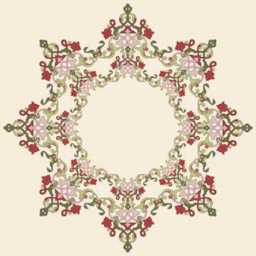 Antique ottoman turkish pattern vector design thirty four Stock Illustration