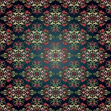 Antique ottoman turkish pattern vector design fourty eight Stock Illustration