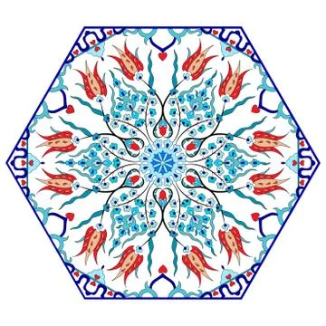 Antique ottoman turkish pattern vector design eighty eight Illustrazione stock