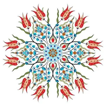 Antique ottoman turkish pattern vector design eighty nine Stock Illustration