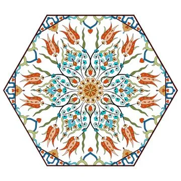 Antique ottoman turkish pattern vector design eighty seven Stock Illustration