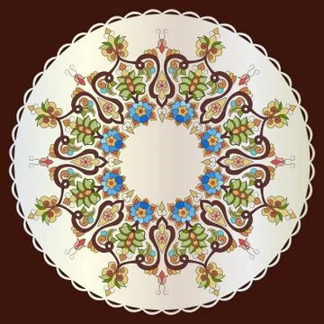 Antique ottoman turkish pattern vector design eighty one Stock Illustration