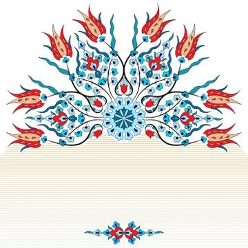 Antique ottoman turkish pattern vector design ninety Stock Illustration