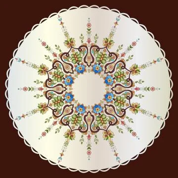 Antique ottoman turkish pattern vector design seventy seven Stock Illustration