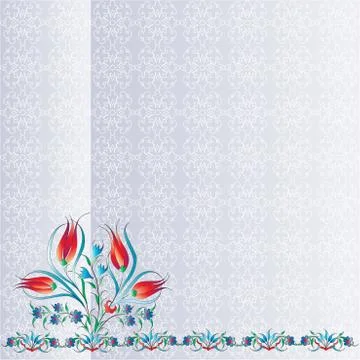 Antique ottoman turkish pattern vector design one hundred Illustrazione stock