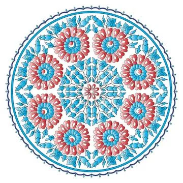 Antique ottoman turkish pattern vector design ninety eight 스톡 일러스트