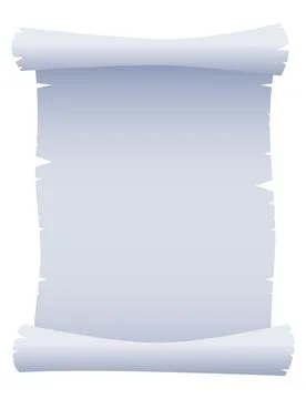 Antique parchment. Old paper scroll isolated on white. Vintage scrolled script Illustrazione stock