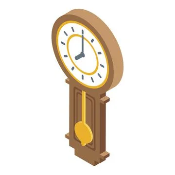 Antique pendulum clock icon, isometric style Stock Illustration
