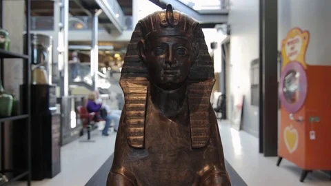 Antique Pharaoh Sculpture Stock Footage 79018926