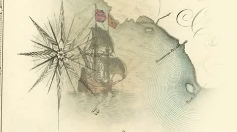 Antique Pirate Maps Stock Footage 12620607