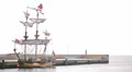 Antique pirate sail ship HD Footage