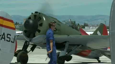 ANTIQUE PLANE WORLD WAR II Stock Footage 10686100