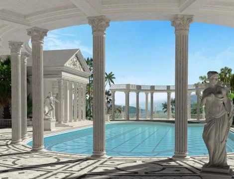 Antique pool Stock Illustration