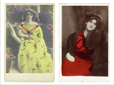 Antique post cards 스톡 사진