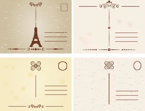 Antique postcards Stock Illustration